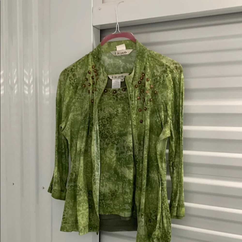 Green Women's Sweater Set - Picture 1 of 10